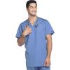 Cherokee Scrub Sets for Women and Men, 6 Pocket Medical Scrubs with V-Neck Top 4876 & Drawstring Cargo Pant 4100(Ciel)