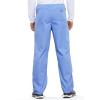 Cherokee Scrub Sets for Women and Men, 6 Pocket Medical Scrubs with V-Neck Top 4876 & Drawstring Cargo Pant 4100(Ciel)