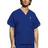 Cherokee Scrub Sets for Women and Men, 6 Pocket Medical Scrubs with V-Neck Top 4876 & Drawstring Cargo Pant 4100(Galaxy Blue)