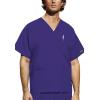 Cherokee Scrub Sets for Women and Men, 6 Pocket Medical Scrubs with V-Neck Top 4876 & Drawstring Cargo Pant 4100(Grape)