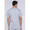 Cherokee Scrub Sets for Women and Men, 6 Pocket Medical Scrubs with V-Neck Top 4876 & Drawstring Cargo Pant 4100(Grey)