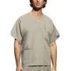 Cherokee Scrub Sets for Women and Men, 6 Pocket Medical Scrubs with V-Neck Top 4876 & Drawstring Cargo Pant 4100(Khaki)