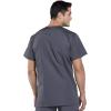 Cherokee Scrub Sets for Women and Men, 6 Pocket Medical Scrubs with V-Neck Top 4876 & Drawstring Cargo Pant 4100(Pewter)