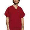 Cherokee Scrub Sets for Women and Men, 6 Pocket Medical Scrubs with V-Neck Top 4876 & Drawstring Cargo Pant 4100(Red)
