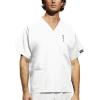 Cherokee Scrub Sets for Women and Men, 6 Pocket Medical Scrubs with V-Neck Top 4876 & Drawstring Cargo Pant 4100(White)