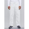 Cherokee Scrub Sets for Women and Men, 6 Pocket Medical Scrubs with V-Neck Top 4876 & Drawstring Cargo Pant 4100(White)
