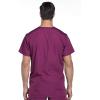 Cherokee Scrub Sets for Women and Men, 6 Pocket Medical Scrubs with V-Neck Top 4876 & Drawstring Cargo Pant 4100(Wine)