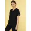 Cherokee Scrub for Women V-Neck Top Traditional fit with Dolman Sleeve and Fade Resistant Fabric – 4700(Black)