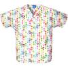 Cherokee Scrub for Women V-Neck Top Traditional fit with Dolman Sleeve and Fade Resistant Fabric – 4700(Butterfly Dots)