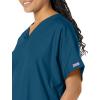 Cherokee Scrub for Women V-Neck Top Traditional fit with Dolman Sleeve and Fade Resistant Fabric – 4700(Caribbean Blue)