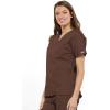 Cherokee Scrub for Women V-Neck Top Traditional fit with Dolman Sleeve and Fade Resistant Fabric – 4700(Chocolate)