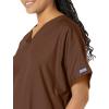 Cherokee Scrub for Women V-Neck Top Traditional fit with Dolman Sleeve and Fade Resistant Fabric – 4700(Chocolate)