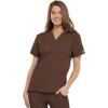 Cherokee Scrub for Women V-Neck Top Traditional fit with Dolman Sleeve and Fade Resistant Fabric – 4700(Chocolate)
