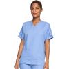 Cherokee Scrub for Women V-Neck Top Traditional fit with Dolman Sleeve and Fade Resistant Fabric – 4700(Ciel)