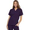 Cherokee Scrub for Women V-Neck Top Traditional fit with Dolman Sleeve and Fade Resistant Fabric – 4700(Eggplant)