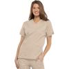 Cherokee Scrub for Women V-Neck Top Traditional fit with Dolman Sleeve and Fade Resistant Fabric – 4700(Khaki)