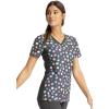 Cherokee Scrub for Women V-Neck Top Traditional fit with Dolman Sleeve and Fade Resistant Fabric – 4700(Playful Dots)
