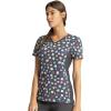Cherokee Scrub for Women V-Neck Top Traditional fit with Dolman Sleeve and Fade Resistant Fabric – 4700(Playful Dots)