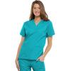 Cherokee Scrub for Women V-Neck Top Traditional fit with Dolman Sleeve and Fade Resistant Fabric – 4700(Turquoise)