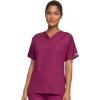 Cherokee Scrub for Women V-Neck Top Traditional fit with Dolman Sleeve and Fade Resistant Fabric – 4700(Wine)