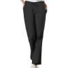 Cherokee Scrub set for women Traditional Fit Dolman Sleeve, V-neck Top 4700 Natural Rise Flare Leg Drawstring Pant 4101(Black)