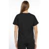 Cherokee Scrub set for women Traditional Fit Dolman Sleeve, V-neck Top 4700 Natural Rise Flare Leg Drawstring Pant 4101(Black)