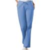 Cherokee Scrub set for women Traditional Fit Dolman Sleeve, V-neck Top 4700 Natural Rise Flare Leg Drawstring Pant 4101(Ciel)