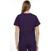 Cherokee Scrub set for women Traditional Fit Dolman Sleeve, V-neck Top 4700 Natural Rise Flare Leg Drawstring Pant 4101(Eggplant)
