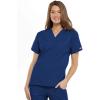 Cherokee Scrub set for women Traditional Fit Dolman Sleeve, V-neck Top 4700 Natural Rise Flare Leg Drawstring Pant 4101(Galaxy Blue)