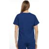 Cherokee Scrub set for women Traditional Fit Dolman Sleeve, V-neck Top 4700 Natural Rise Flare Leg Drawstring Pant 4101(Galaxy Blue)