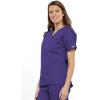Cherokee Scrub set for women Traditional Fit Dolman Sleeve, V-neck Top 4700 Natural Rise Flare Leg Drawstring Pant 4101(Grape)