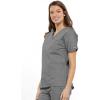 Cherokee Scrub set for women Traditional Fit Dolman Sleeve, V-neck Top 4700 Natural Rise Flare Leg Drawstring Pant 4101(Grey)