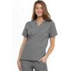 Cherokee Scrub set for women Traditional Fit Dolman Sleeve, V-neck Top 4700 Natural Rise Flare Leg Drawstring Pant 4101(Grey)