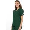 Cherokee Scrub set for women Traditional Fit Dolman Sleeve, V-neck Top 4700 Natural Rise Flare Leg Drawstring Pant 4101(Hunter Green)