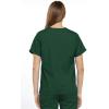 Cherokee Scrub set for women Traditional Fit Dolman Sleeve, V-neck Top 4700 Natural Rise Flare Leg Drawstring Pant 4101(Hunter Green)