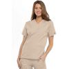Cherokee Scrub set for women Traditional Fit Dolman Sleeve, V-neck Top 4700 Natural Rise Flare Leg Drawstring Pant 4101(Khaki)