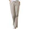Cherokee Scrub set for women Traditional Fit Dolman Sleeve, V-neck Top 4700 Natural Rise Flare Leg Drawstring Pant 4101(Khaki)