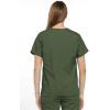 Cherokee Scrub set for women Traditional Fit Dolman Sleeve, V-neck Top 4700 Natural Rise Flare Leg Drawstring Pant 4101(Olive)