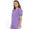 Cherokee Scrub set for women Traditional Fit Dolman Sleeve, V-neck Top 4700 Natural Rise Flare Leg Drawstring Pant 4101(Orchid)