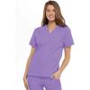Cherokee Scrub set for women Traditional Fit Dolman Sleeve, V-neck Top 4700 Natural Rise Flare Leg Drawstring Pant 4101(Orchid)