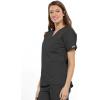 Cherokee Scrub set for women Traditional Fit Dolman Sleeve, V-neck Top 4700 Natural Rise Flare Leg Drawstring Pant 4101(Pewter)