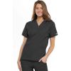 Cherokee Scrub set for women Traditional Fit Dolman Sleeve, V-neck Top 4700 Natural Rise Flare Leg Drawstring Pant 4101(Pewter)