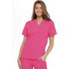 Cherokee Scrub set for women Traditional Fit Dolman Sleeve, V-neck Top 4700 Natural Rise Flare Leg Drawstring Pant 4101(Shocking Pink)