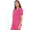 Cherokee Scrub set for women Traditional Fit Dolman Sleeve, V-neck Top 4700 Natural Rise Flare Leg Drawstring Pant 4101(Shocking Pink)