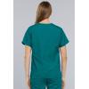 Cherokee Scrub set for women Traditional Fit Dolman Sleeve, V-neck Top 4700 Natural Rise Flare Leg Drawstring Pant 4101(Teal Blue)