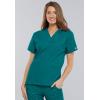 Cherokee Scrub set for women Traditional Fit Dolman Sleeve, V-neck Top 4700 Natural Rise Flare Leg Drawstring Pant 4101(Teal Blue)