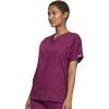 Cherokee Scrub set for women Traditional Fit Dolman Sleeve, V-neck Top 4700 Natural Rise Flare Leg Drawstring Pant 4101(Wine)