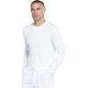 Cherokee Scrubs Men’s Long Sleeve Underscrub Knit Tee,Crew Neck, Stretch Durable Layering Shirt for Medical Uniforms – WW700(White)