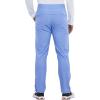 Cherokee Scrubs Mens Pants Tapered Leg with 5 Pockets, Zip Cargo, 360° Stretch & Moisture Wicking – CK185(Ciel Blue)