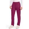 Cherokee Scrubs Mens Pants Tapered Leg with 5 Pockets, Zip Cargo, 360° Stretch & Moisture Wicking – CK185(Wine)